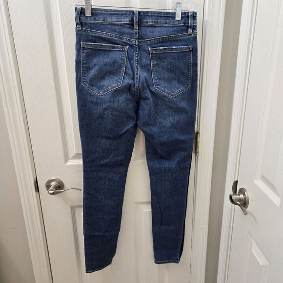 Athleta Sculptek Skinny‎ Jeans Size 6 Blue Denim Stretch Classic Dark Side Seam - Picture 2 of 9